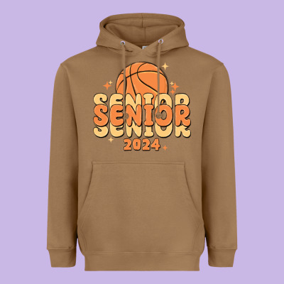 Basketball Senior 2024 Heavyweight Hoodie Designed By Maliassmallbusiness
