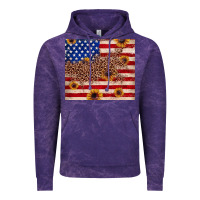 Cloud Purple American flag leopard sunflower Vintage Hoodie - JahusDesignShop