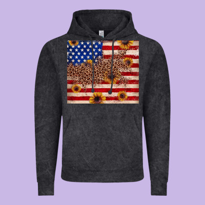 American Flag Leopard Sunflower Vintage Hoodie Designed By Jahusdesignshop