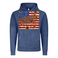 Vintage Denim American flag leopard sunflower Vintage Hoodie - JahusDesignShop