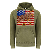 Vintage Olive American flag leopard sunflower Vintage Hoodie - JahusDesignShop