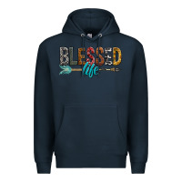 Navy Blessed Life Premium Hoodie - BundleAndBundleShop
