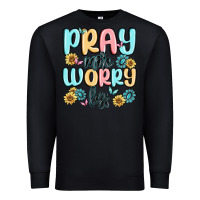 Black pray more worry less Premium Sweatshirt - MaliasSmallBusiness