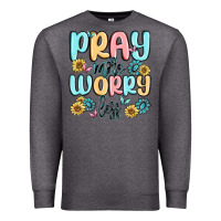Charcoal Heather pray more worry less Premium Sweatshirt - MaliasSmallBusiness