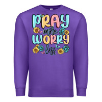 Purple pray more worry less Premium Sweatshirt - MaliasSmallBusiness