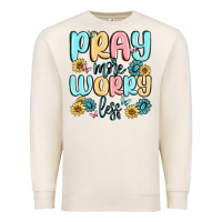 Sandshell pray more worry less Premium Sweatshirt - MaliasSmallBusiness