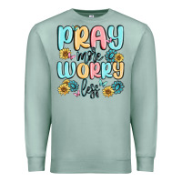 Seafoam pray more worry less Premium Sweatshirt - MaliasSmallBusiness