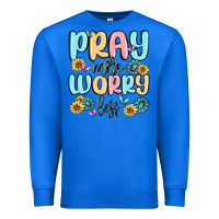 True Royal pray more worry less Premium Sweatshirt - MaliasSmallBusiness