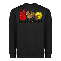 Black peace love softball Heavyweight Sweatshirt - Zillion Design Studio