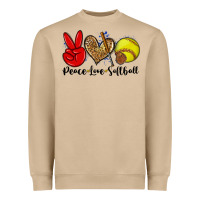 Peace Love Softball Heavyweight Sweatshirt | Teevron