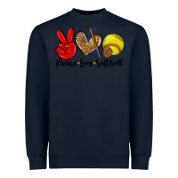 Navy peace love softball Heavyweight Sweatshirt - Zillion Design Studio