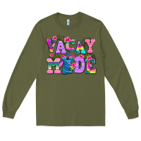 Army Green vacay mode Long Sleeve Tee - AdoDesignShop