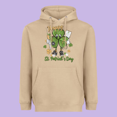 Happy St. Patrick's Day Heavyweight Hoodie Designed By Maliassmallbusiness
