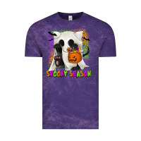 Cloud Purple Spooky Season Ghost Cat Vintage Tee - texasbilliewilder