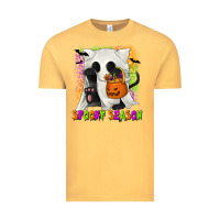 Vintage Mustard Spooky Season Ghost Cat Vintage Tee - texasbilliewilder