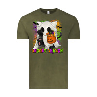 Vintage Olive Spooky Season Ghost Cat Vintage Tee - texasbilliewilder