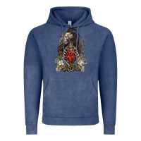 Vintage Denim floral skeleton Vintage Hoodie - RanaPortraitStore