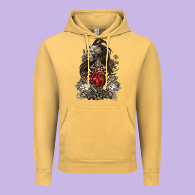 Vintage Hoodie floral skeleton