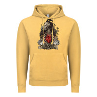 Vintage Mustard floral skeleton Vintage Hoodie - RanaPortraitStore