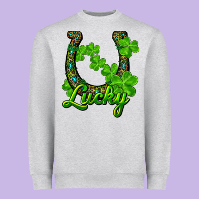 Lucky Shamrock Horseshoe Heavyweight Sweatshirt Designed By Ranaportraitstore