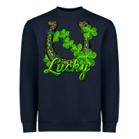 Navy lucky shamrock horseshoe Heavyweight Sweatshirt - RanaPortraitStore