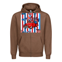 Chestnut 4th of july seamless pattern truck Zipper Hoodie - BundleAndBundleShop