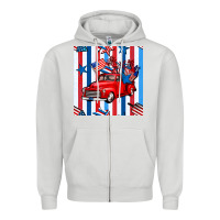 Dove Grey 4th of july seamless pattern truck Zipper Hoodie - BundleAndBundleShop