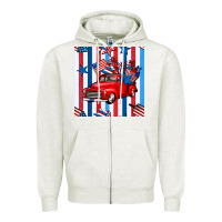 Oatmeal Heather 4th of july seamless pattern truck Zipper Hoodie - BundleAndBundleShop