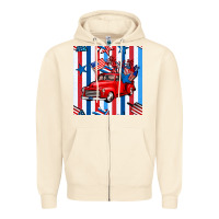4th Of July Seamless Pattern Truck Zipper Hoodie | Teevron