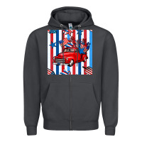 Smoke 4th of july seamless pattern truck Zipper Hoodie - BundleAndBundleShop