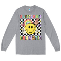 Heather Grey a little bit dramatic Long Sleeve Tee - JahusDesignShop