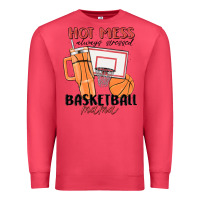 Cardinal hot mess always stressed basketball mama Premium Sweatshirt - MaliasSmallBusiness