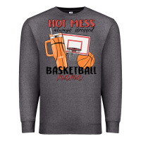 Charcoal Heather hot mess always stressed basketball mama Premium Sweatshirt - MaliasSmallBusiness