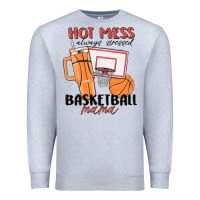 Heather Grey hot mess always stressed basketball mama Premium Sweatshirt - MaliasSmallBusiness