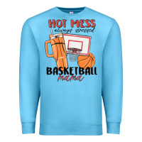 Ocean Blue hot mess always stressed basketball mama Premium Sweatshirt - MaliasSmallBusiness