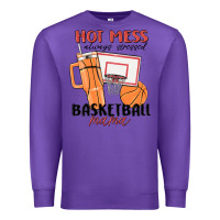 Purple hot mess always stressed basketball mama Premium Sweatshirt - MaliasSmallBusiness