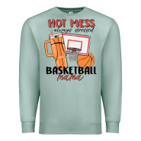 Seafoam hot mess always stressed basketball mama Premium Sweatshirt - MaliasSmallBusiness