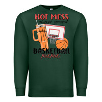 Hot Mess Always Stressed Basketball Mama Premium Sweatshirt | Teevron