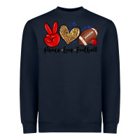Navy peace love football Heavyweight Sweatshirt - Zillion Design Studio