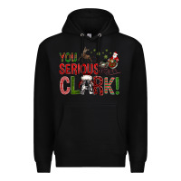 Black You Serious Clark With Santa Sleigh Premium Hoodie - BundleAndBundleShop