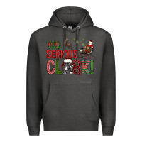 Charcoal Heather You Serious Clark With Santa Sleigh Premium Hoodie - BundleAndBundleShop