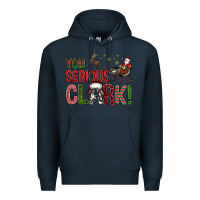 Navy You Serious Clark With Santa Sleigh Premium Hoodie - BundleAndBundleShop
