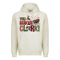 Oatmeal Heather You Serious Clark With Santa Sleigh Premium Hoodie - BundleAndBundleShop