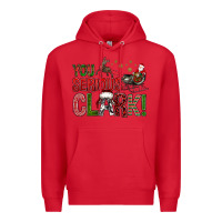 Red You Serious Clark With Santa Sleigh Premium Hoodie - BundleAndBundleShop