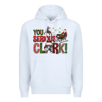 White You Serious Clark With Santa Sleigh Premium Hoodie - BundleAndBundleShop