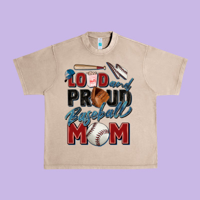 Loud And Proud Baseball Mom Urban Heavy Tee Designed By Zillion Design Studio