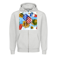 Dove Grey 4th of july sunflowers ice cream seamless pattern Zipper Hoodie - BundleAndBundleShop