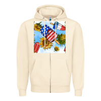 Sandshell 4th of july sunflowers ice cream seamless pattern Zipper Hoodie - BundleAndBundleShop