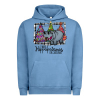 Pigment Pebble Blue I Want Hippopotamus For Christmas Urban Hoodie - Bettercallsaul