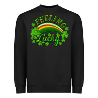 Black feeling lucky with rainbow Heavyweight Sweatshirt - RanaPortraitStore